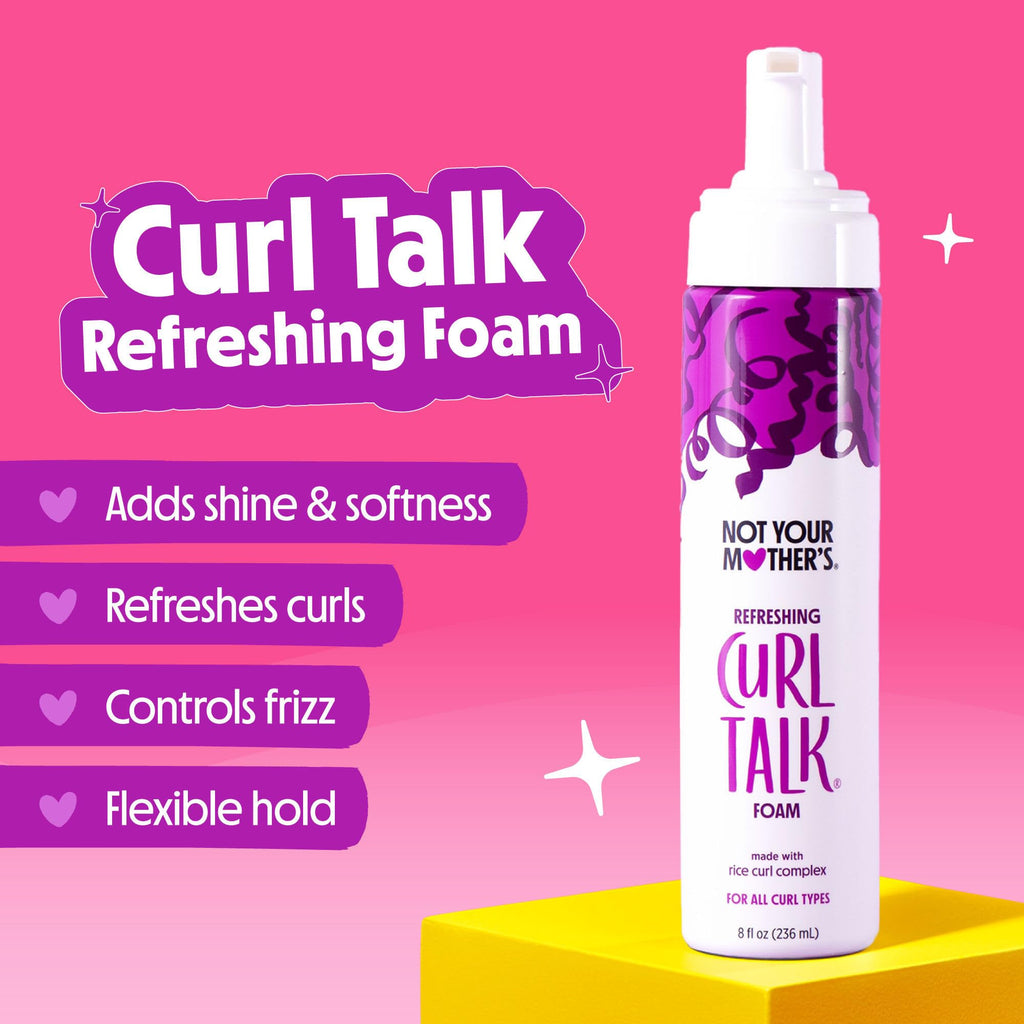 Not Your Mother's Curl Talk Sculpting Gel, Curl Defining Cream, & Curl Foam | Frizz Control Gel, Defining Cream, & Refreshing Curl Foam - 6 & 8 fl oz - Formulated with Rice Curl Complex - Citrus Jasmine