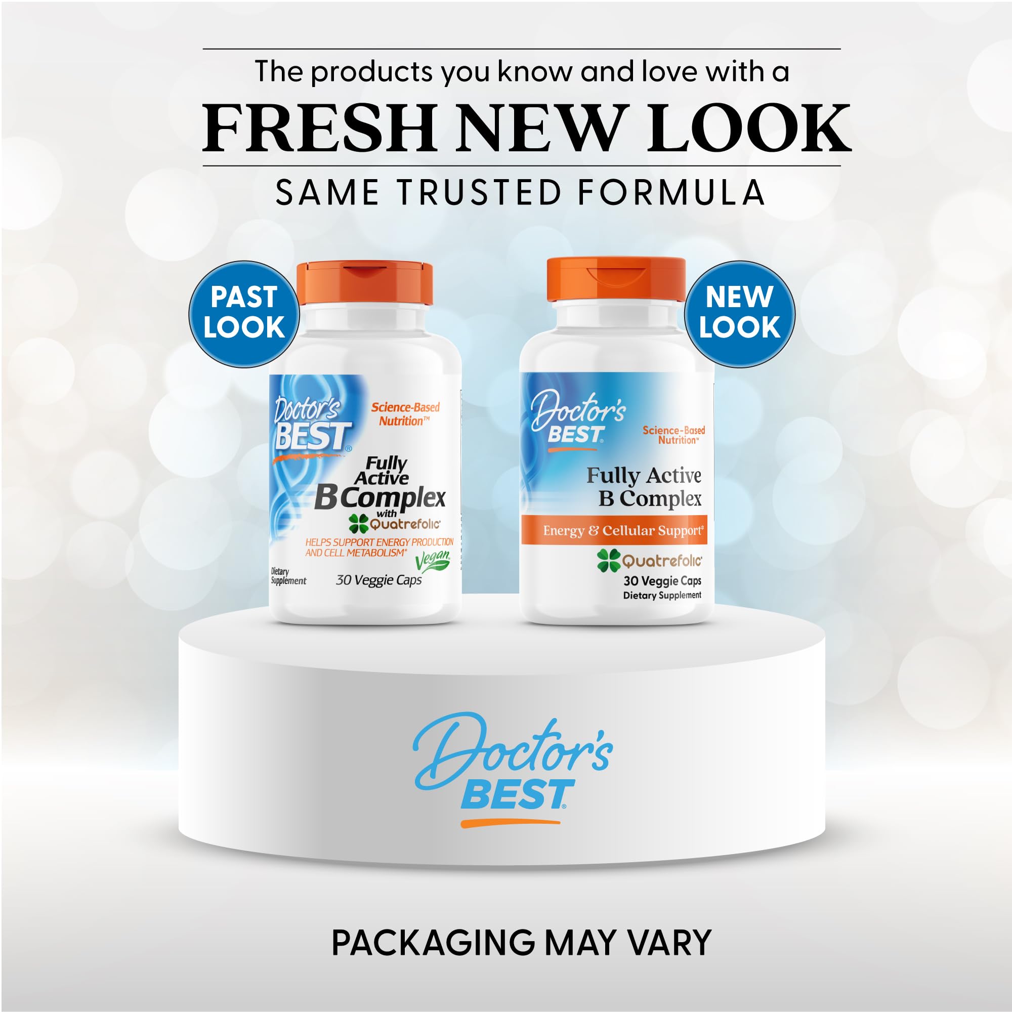 Doctor's Best Fully Active Vitamin B Complex Supplement for Men & Women - Super Complex with Methylated B12 & Folate, B6, Biotin, Pantothenic Acid, & More, Energy Support Caps - 30 Veggie Capsules