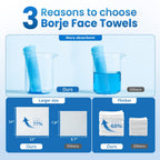 Borje Face Towels XXL, Thick Disposable Face Towel 10" x 12", 300 Count (6 Packs of 50), 100% USDA Biobased Facial Towelettes, Ultra Soft Makeup Remover Dry Wipes for Women Cleansing