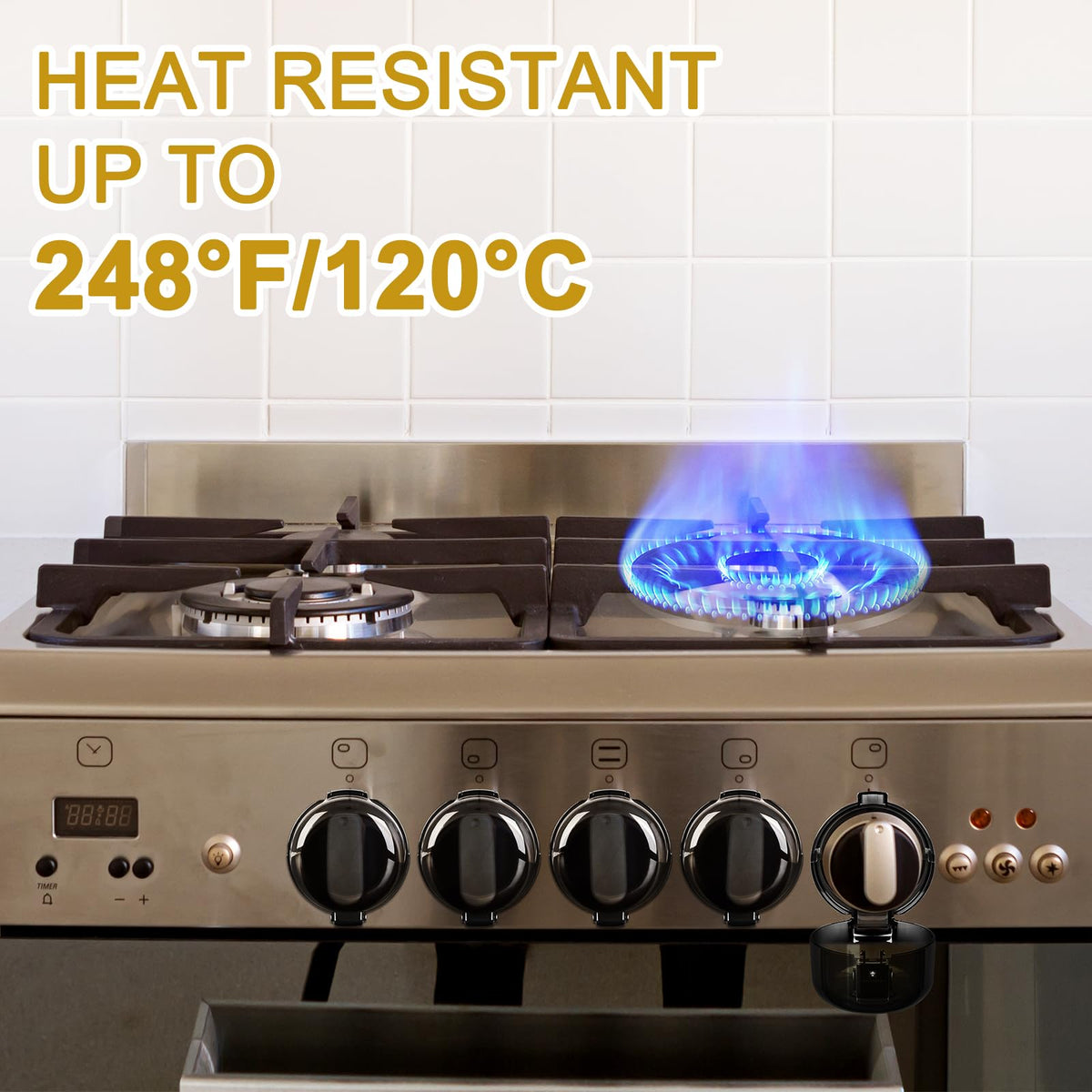 Stove Knob Covers, Universal 5-Pack Gas Stove Knob Covers for Child