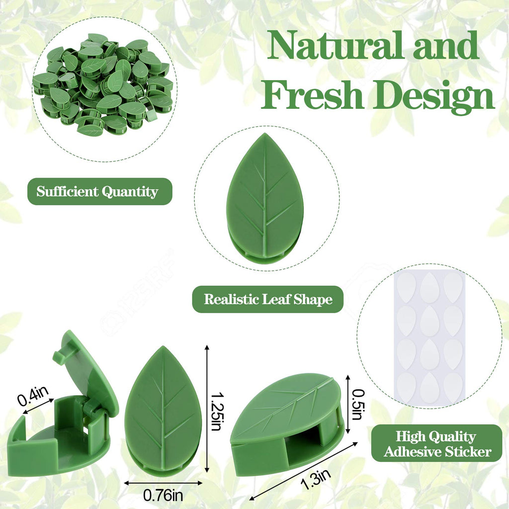 Geiserailie 60 Plant Climbing Clips Wall Fixture with 72 Stickers for Vine