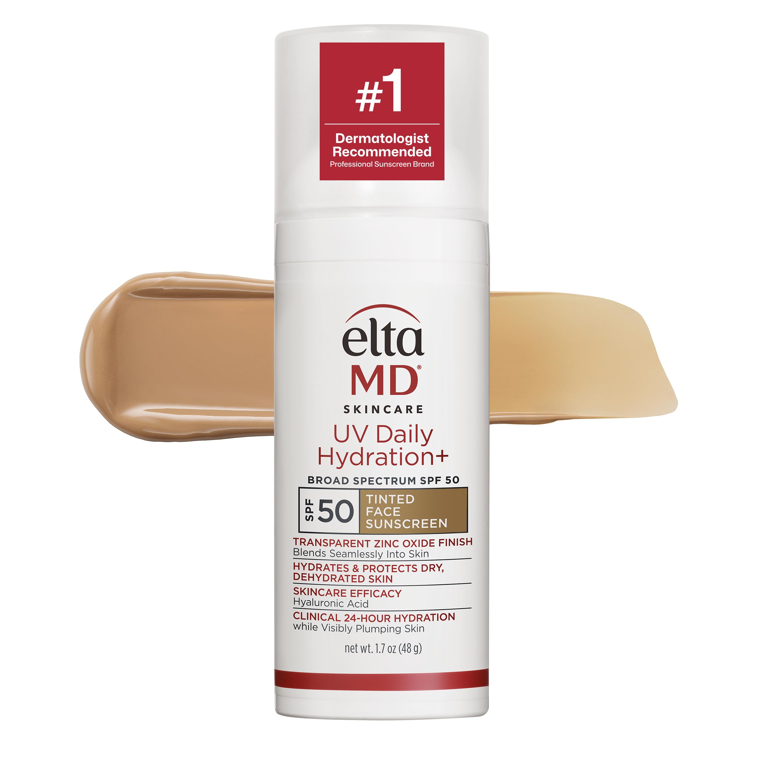 EltaMD UV Daily Face Sunscreen Moisturizer, Zinc Oxide, SPF 40 and SPF 50 | Hydrates and Protects Dry Dehydrated Skin, Lightweight, No White Cast, Dermatologist Recommended, Available in Three Tints