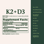 Nature’s Bounty Vitamin D3 K2 Supplement, 4000 IU Vitamin D3 plus 100 mcg of Vitamin K Supplements for Adults for Heart & Bone Health Support, 30 Day Supply, 30 Vegetarian Capsules