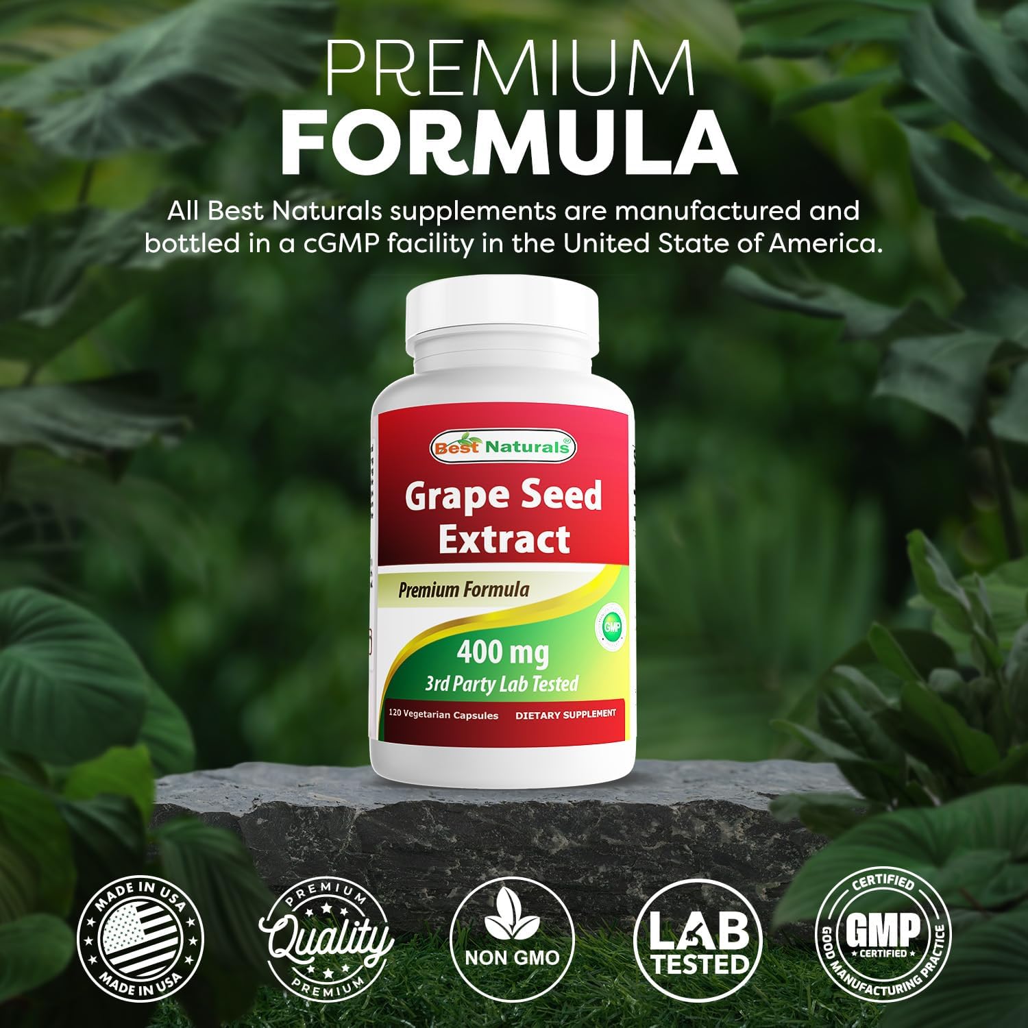 Buy now Best Naturals Grape Seed Extract 400 mg Veggie Capsule, 120 Count at indiglob india