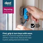 Dext - Keywing Key Turner Aid for People with Arthritis, Parkinson’s, and More, Comfortable and Secure Grip for Weak Hands, Lightweight, Durable, Click-On Design, Suitable for Flat Keys (Multipack, 3)