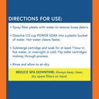 Spa Depot Power Soak Hot Tub & Pool Filter Cartridge Cleaner - 2 x 1 lb. Bottles