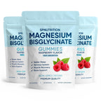 Spnutrition Magnesium Bisglycinate Gummies – 400mg Magnesium Bisglycinate Chelate, with Sea Salt & Raspberry Fruit Powder – Vegan, 60 Gummies