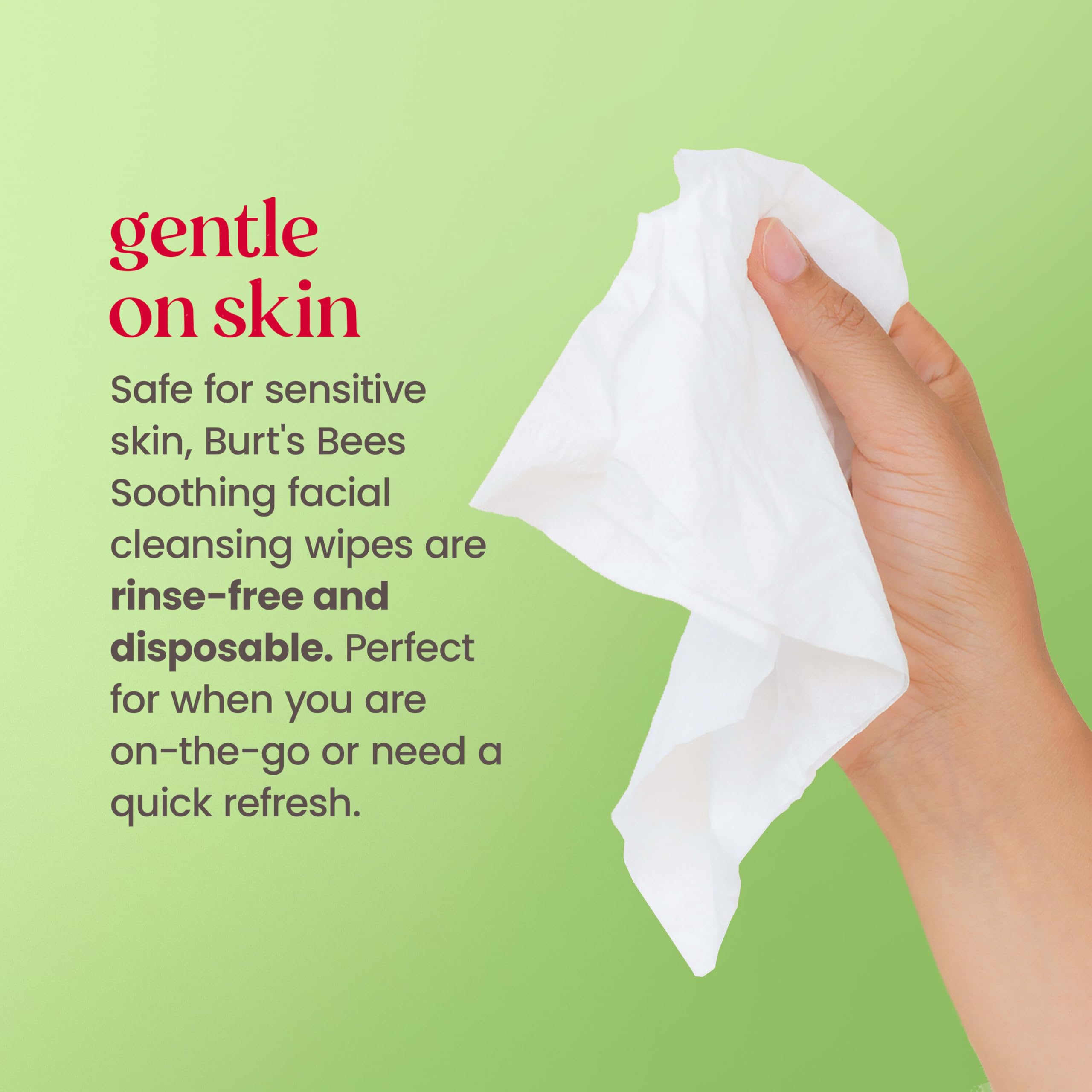 Burt's Bees Soothing Fragrance Free Facial Towelettes, 30 ct., | Plant Based Cloths, 99 Percent Natural Origin, Removes Make Up, Perfect for Sensitive Skin, All Skin Types