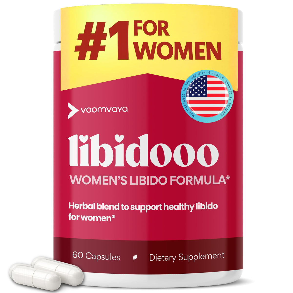 VoomVaya Libidooo Libido Support for Women, Women's Libido Support, 60 Caps