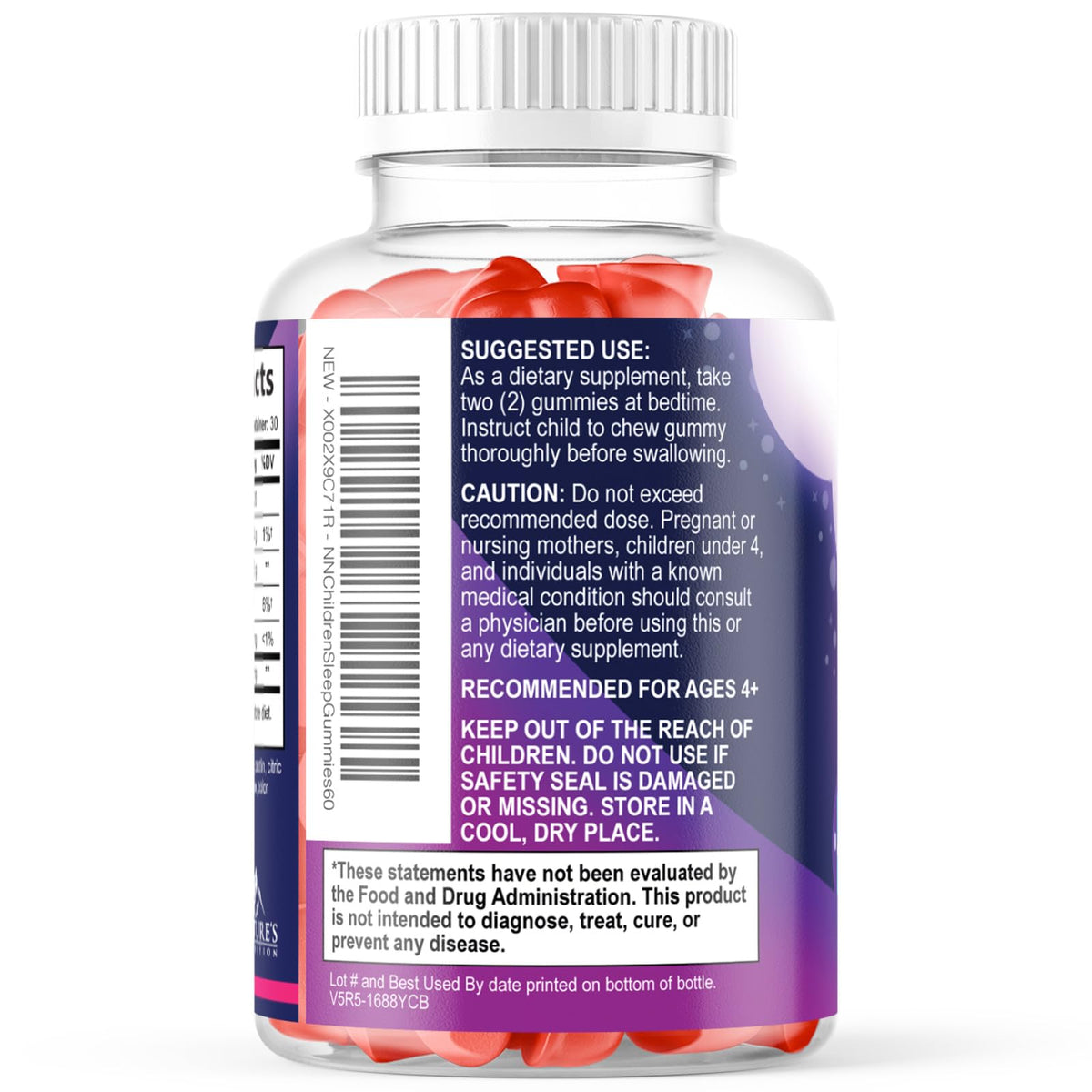 Kids Melatonin Gummies - 2mg Melatonin Per Serving - Children's Melatonin Gummy for Restful Sleep - Children's Chewable Sleep Supplement, Non-Habit Forming - Vegan, Natural Berry Flavor - 60 Gummies