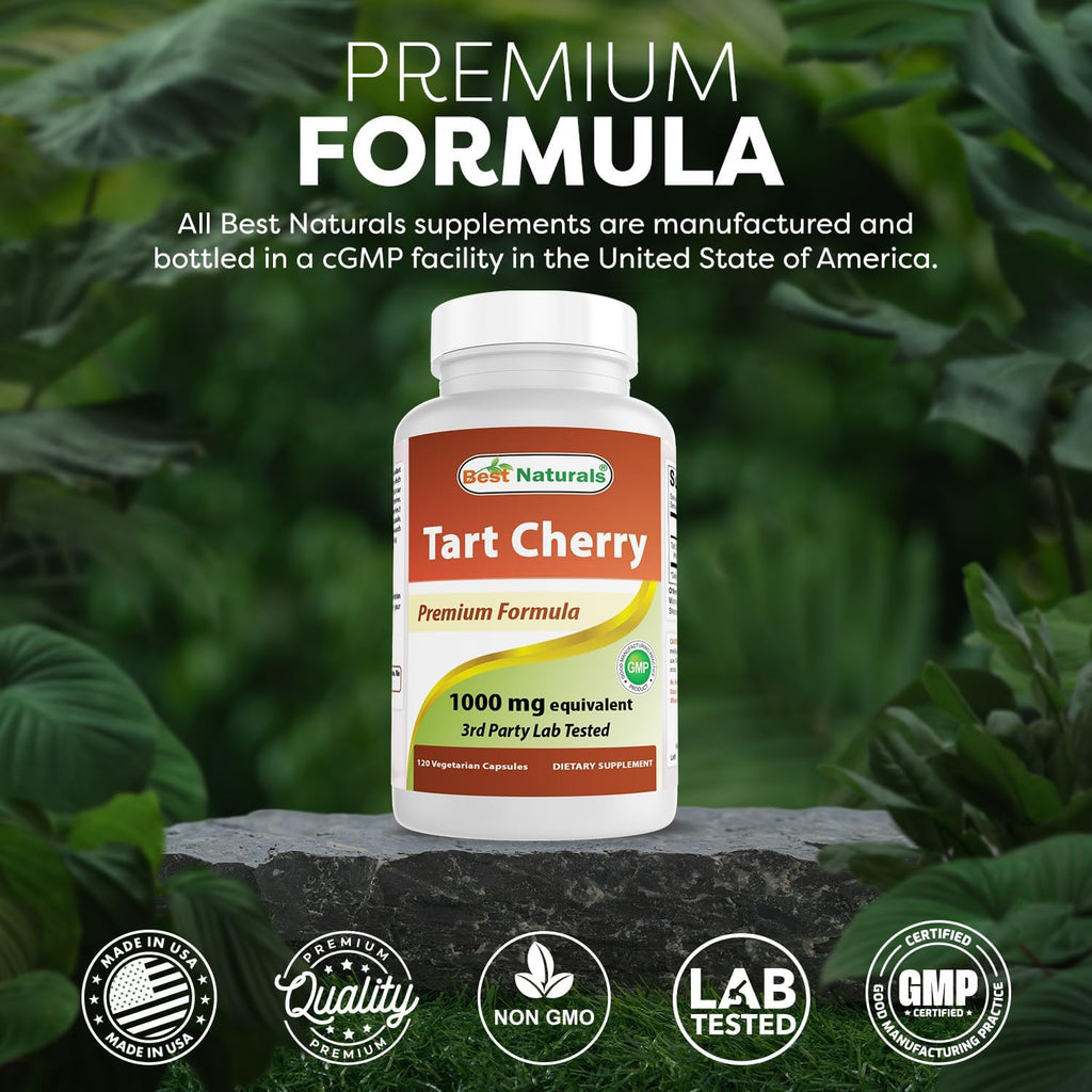 Buy now Best Naturals Tart Cherry Extract 1000 mg (Non-GMO) Veggie Capsules - Promotes Healthy Uric Acid Levels Within Normal Range, Healthy Joint Function & Promotes Healthy Sleep Cycle, 120 Count at indiglob india