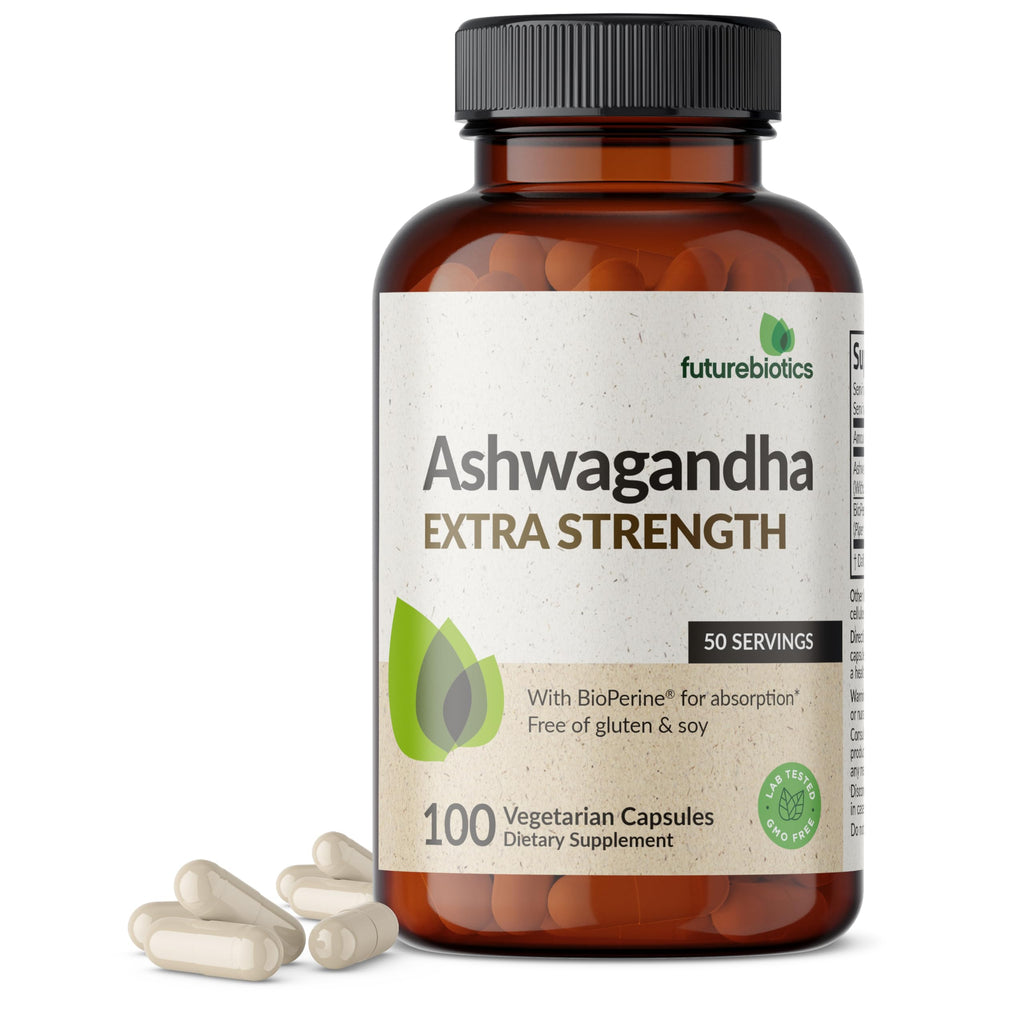 Buy now Futurebiotics Ashwagandha Extra Strength Stress & Mood Support with BioPerine - Non GMO Formula, 120 Vegetarian Capsules at indiglob india