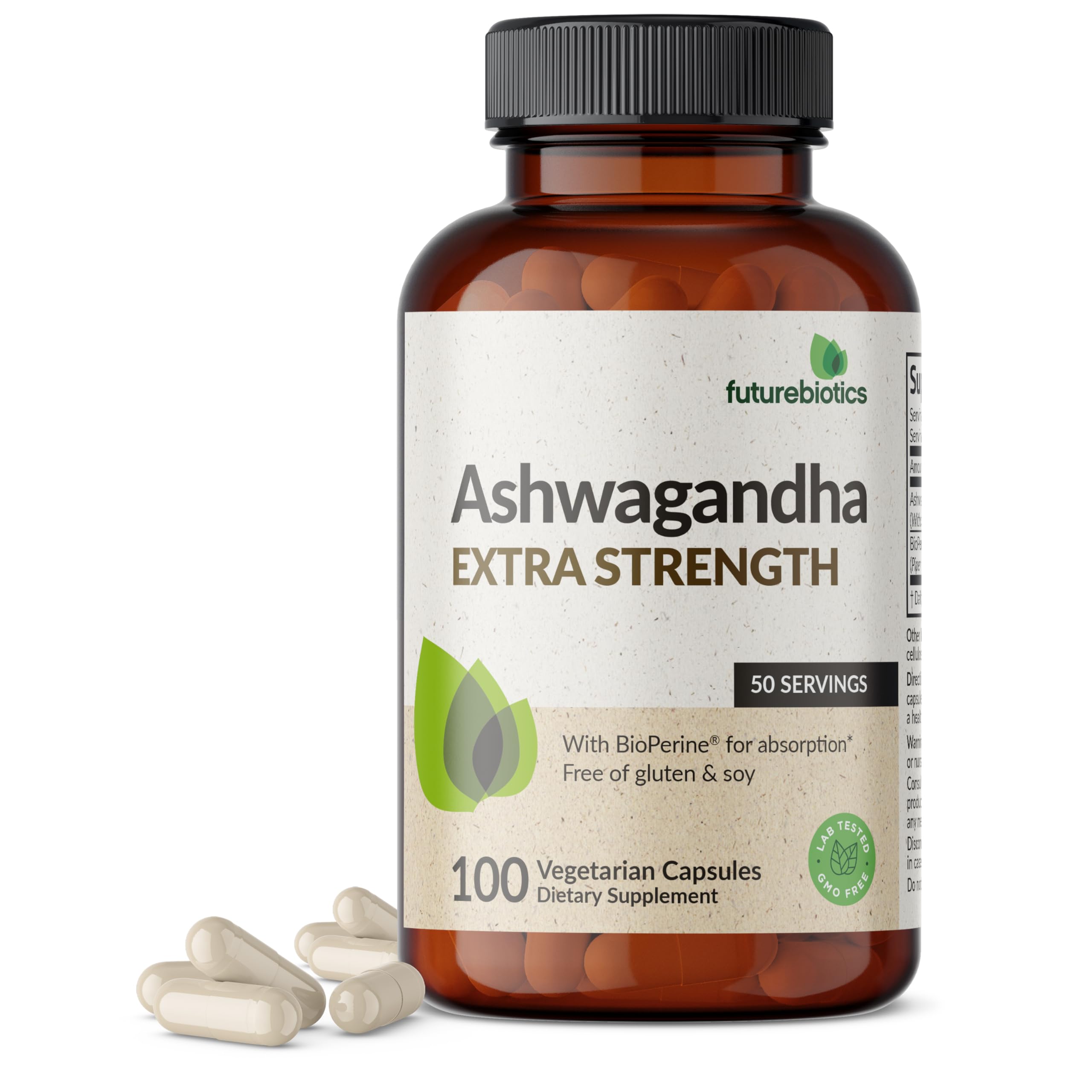 Buy now Futurebiotics Ashwagandha Extra Strength Stress & Mood Support with BioPerine - Non GMO Formula, 120 Vegetarian Capsules 100 Count (Pack of 1) at indiglob india