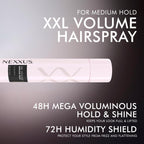 Nexxus XXL Volume Hairspray Medium Hold & Humidity Protection 10 oz | For flat hair - delivers 48 hour volume and flexible hold with shine and humidity protection.