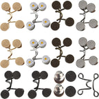 RONYOUNG 60PCS Pant Waist Tightener, Adjustable Buckle Set Jean Buttons for Loose Jeans Pants Clips for Waist Pins No Sewing Brooch Tightening Waistband Tightener for Pants Jeans Skirts (10sets)