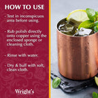Buy now Wright's by Weiman Cream Copper and Brass Cleaner - Gently Cleans and Removes Tarnish without Scratching, Polishing Cloth Included at indiglob india