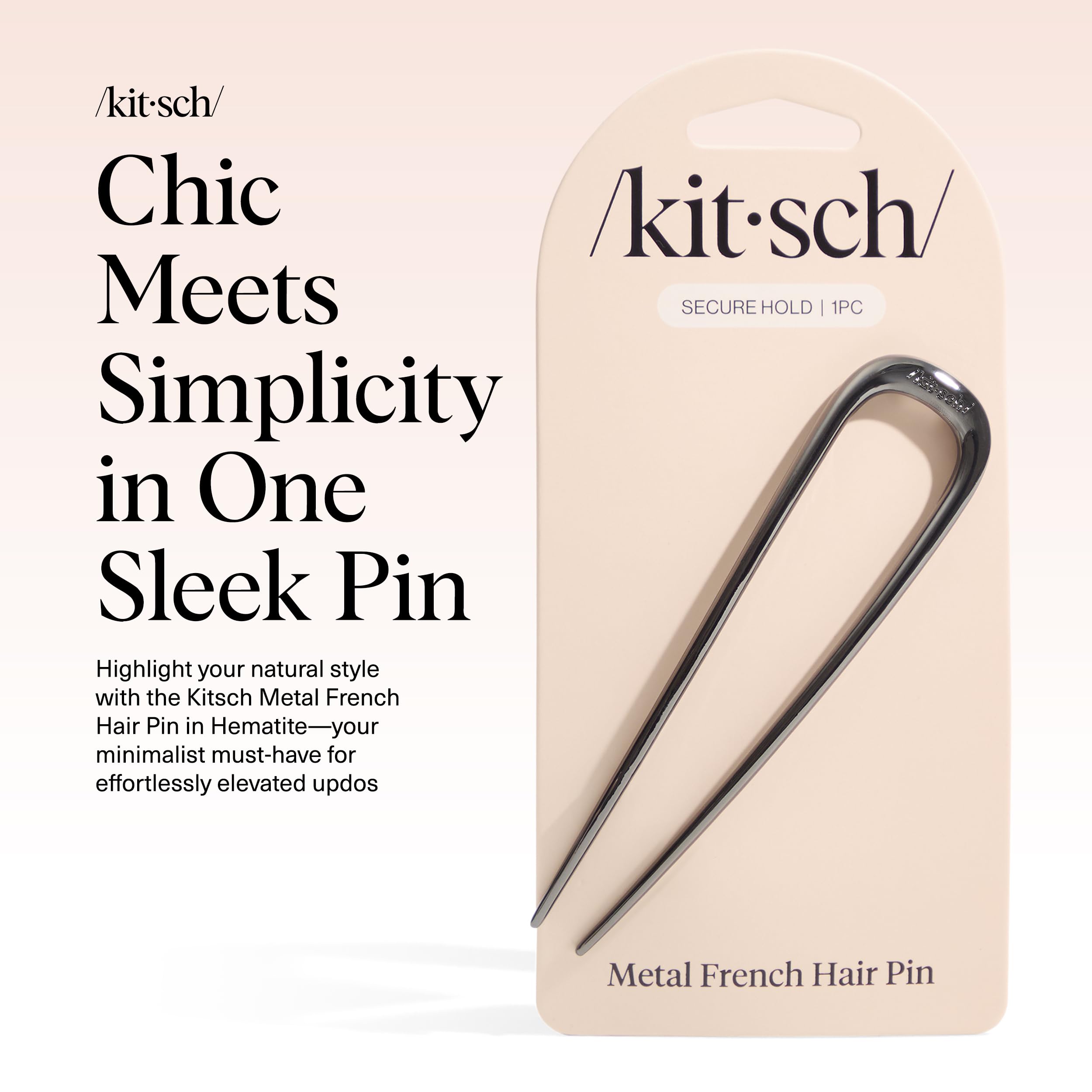 Buy now Kitsch French Hair Pins for Women â€“ Elegant & Durable Metal Hair Fork for Updos, Chignon, Bun & Twist Hairstyles, Secure Hold All Day, Comfortable Fit | Ideal Gifts for Women- Gold, 1pc at indiglob india