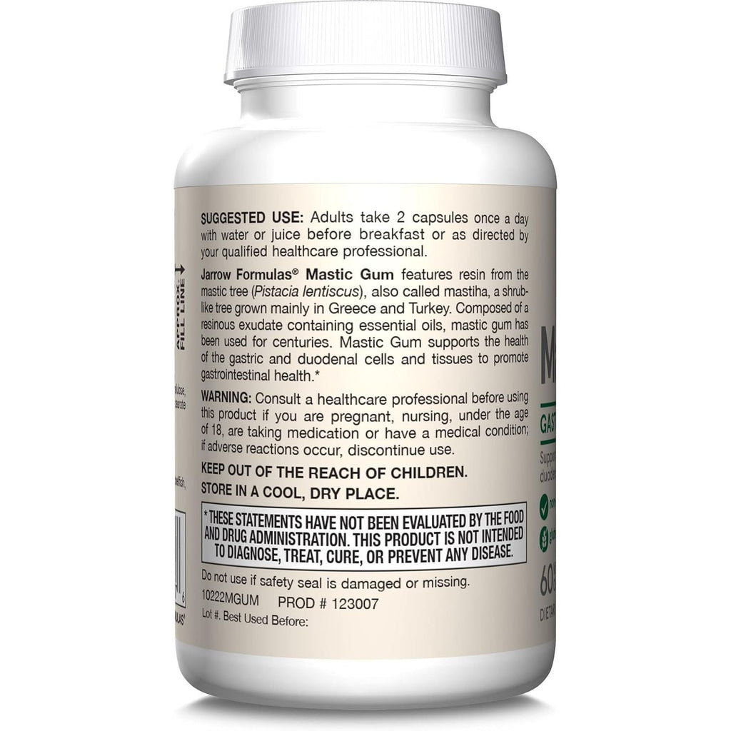 Buy now Jarrow Formulas Mastic Gum 1000 mg - 60 Veggie Caps - Natural Formula Supporting Stomach, Duodenal & Oral Health - 30 Servings at indiglob india