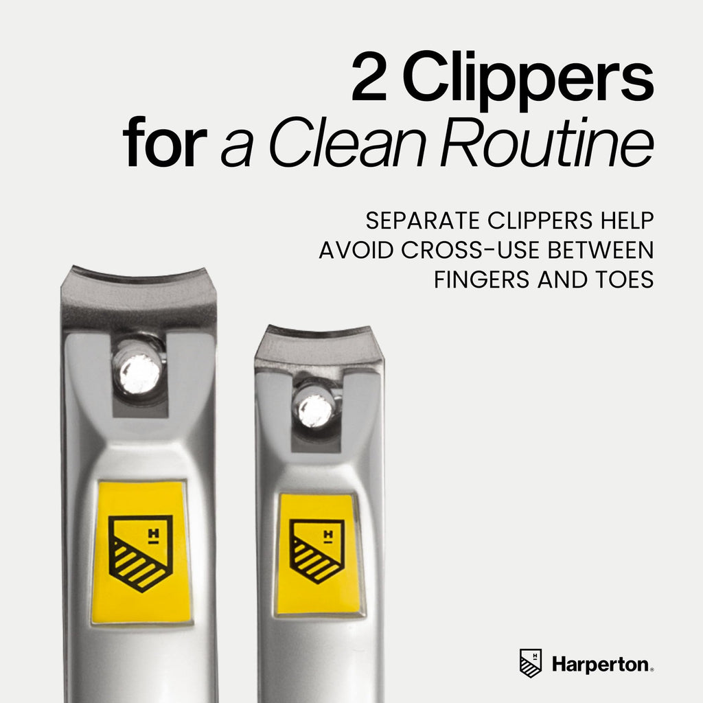 Ultra Sharp Nail Clippers Set for Men & Women - 2 Pack Professional Stainless Steel Toe Nail Clippers with Built-in File & Travel Case - Heavy Duty Fingernail Clippers Kit for Thick Nails for Seniors