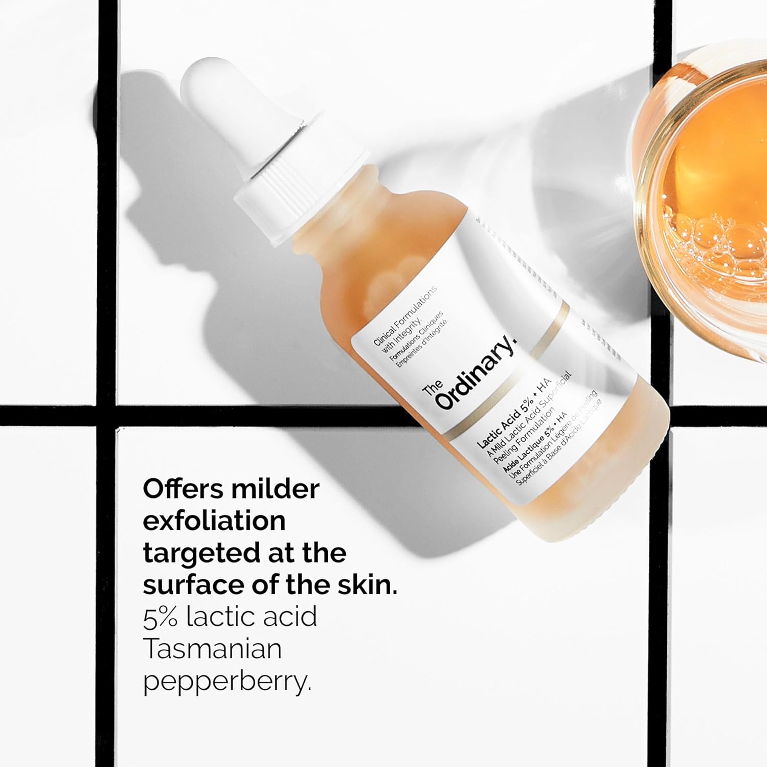 Buy now The Ordinary Lactic Acid 5% + Hyaluronic Acid 2%, Gentle Exfoliating Serum for Smoother Skin at indiglob india