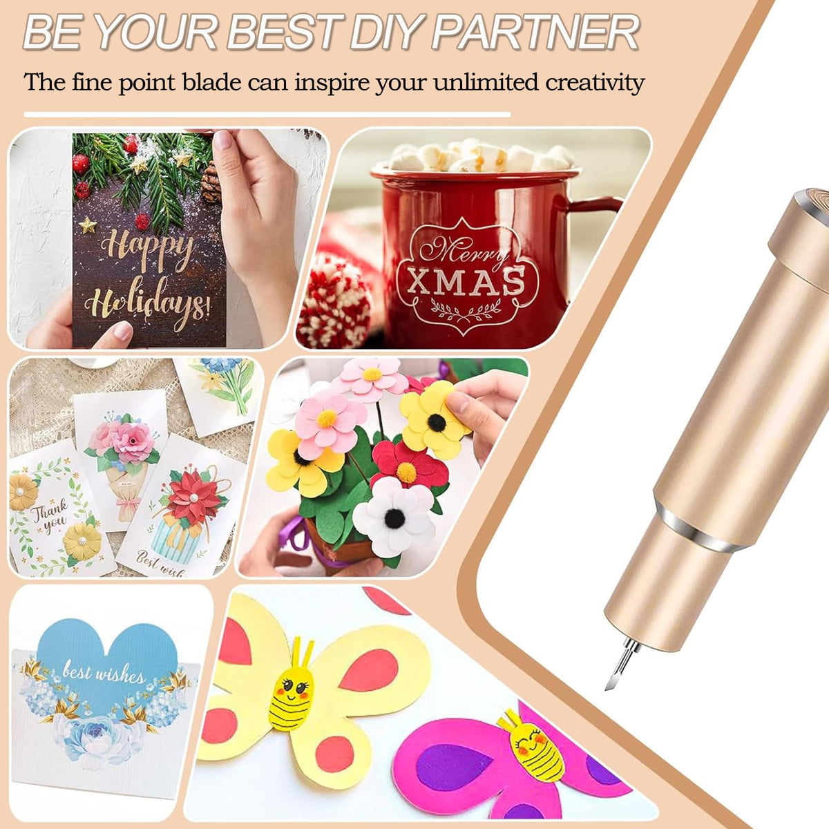 Premium Fine Point Blade - Compatible with Cricut Maker 3/Maker/Explore 3/Explore Air 2/Air/One, Fine Point Blade Housing for Slicing Cuts Glitter Vinyl, Cardstock, Faux, Adhesive Foil, Vellum