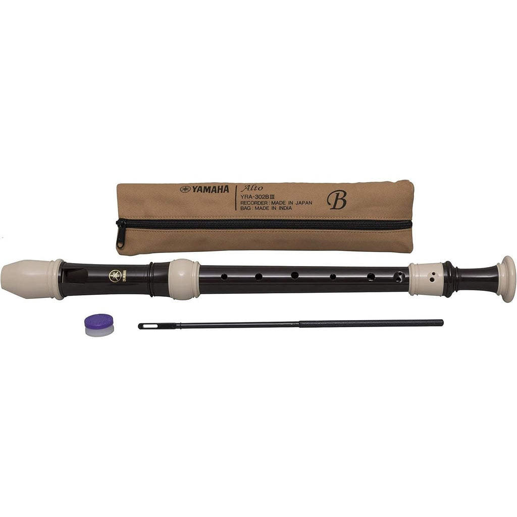 Buy now Yamaha YRA-302B Alto Recorder, smooth brown finish, key of F at indiglob india