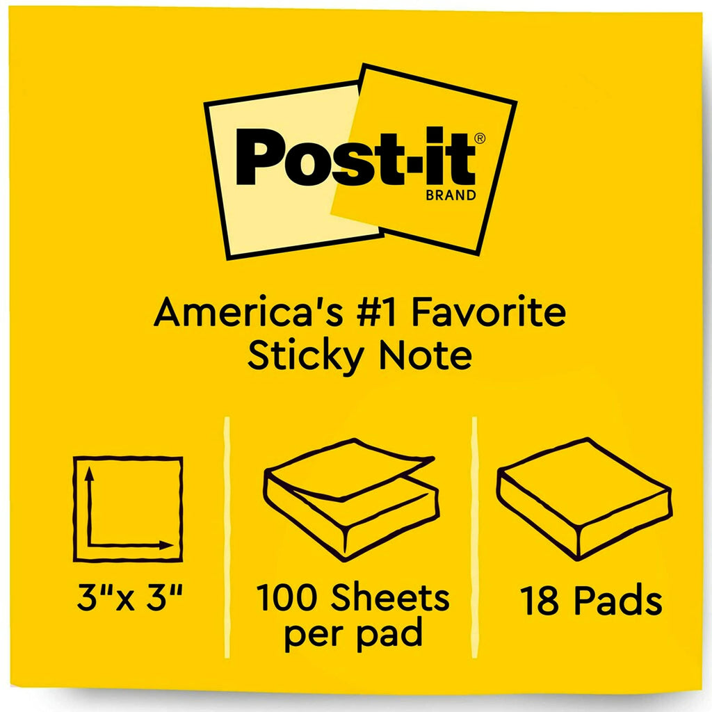 Post-it pop-up Notes, 3 x 3 in, Poptimistic Collection, 18 Pads