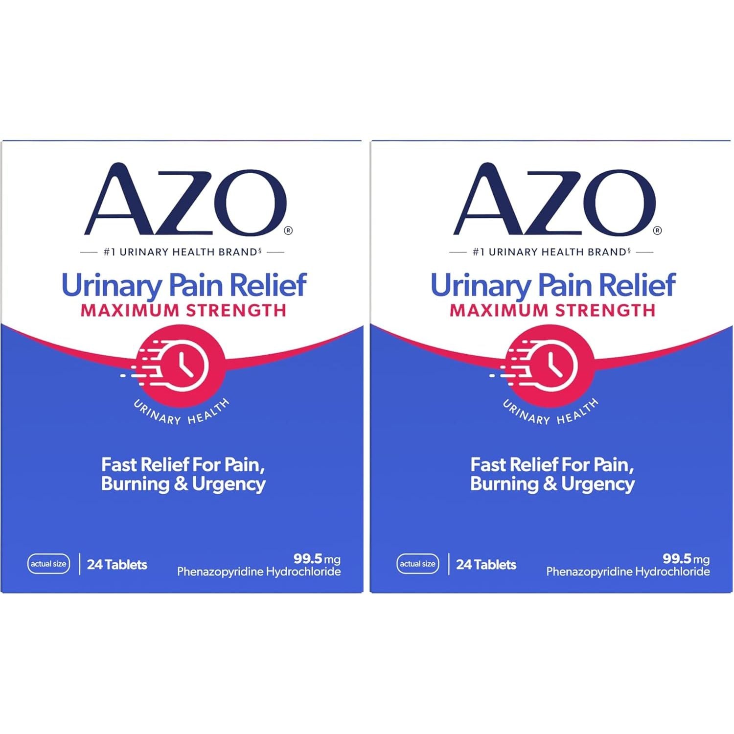 Buy now AZO Urinary Pain Relief Maximum Strength, Fast relief of UTI Pain, Burning & Urgency, Targets Source of Pain, #1 Most Trusted Brand, 24 Tablets Pack of 2 at indiglob india