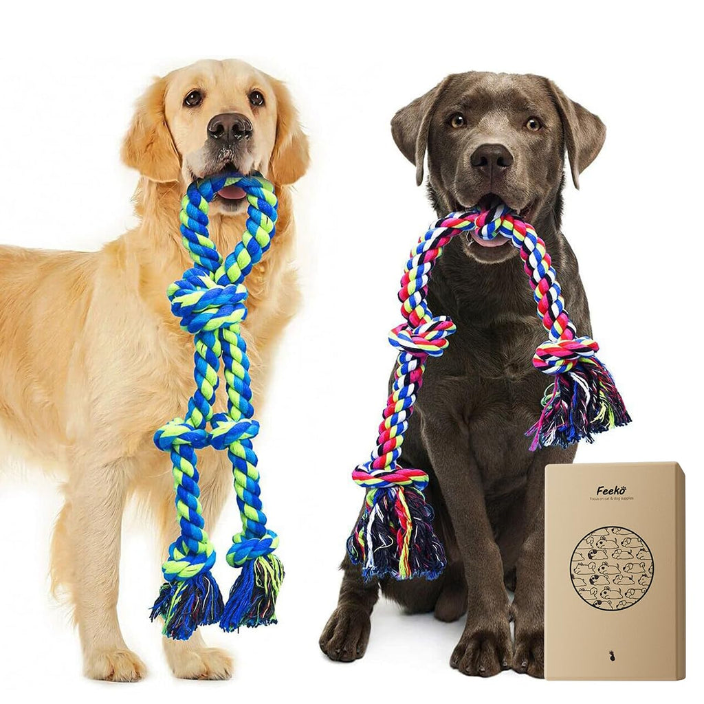 Feeko Dog Rope Toys for Large Breed Aggressive Chewers, Tough Chew Dog Toys