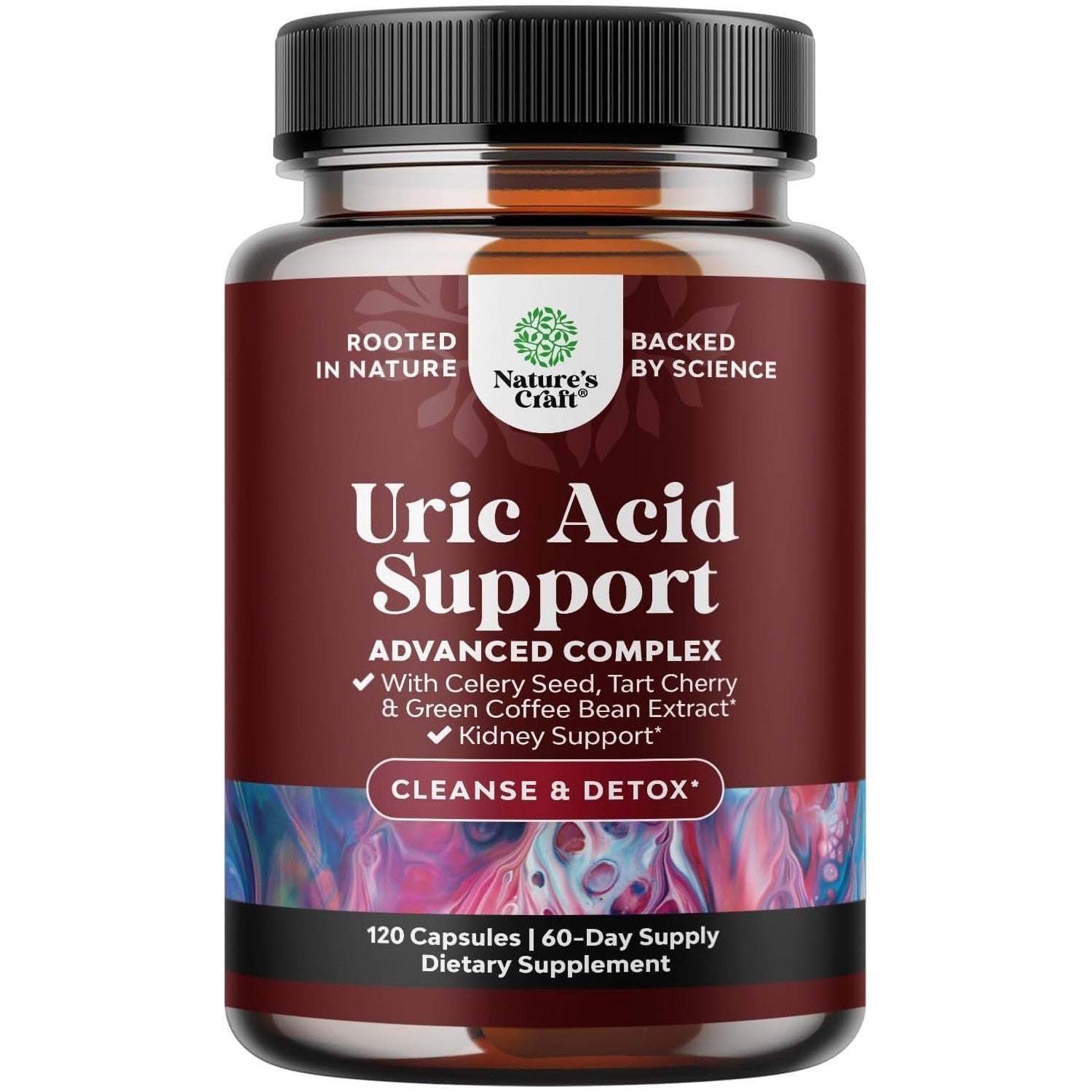 Uric Acid Cleanse Support with Green Coffee Beans Extract - 120 Capsules | Kidney Support Supplement with Tart Cherry, Chanca Piedra & Celery Seed - Uric Acid Support - Antioxidant Support - Non GMO