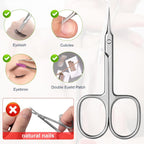 Buy now CGBE Cuticle Scissors Extra Fine Curved Blade, Super Slim Manicure Scissors for Cuticles Professional Small Scissors with Precise Pointed Tip Grooming Blades, Eyebrow, Eyelash, and Dry Skin - Silvery at indiglob india