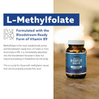 BioActive Vitamin B Complex - Blood Stream Ready, Methylated B Complex - Featuring Methylfolate, 3 BioActive Forms of B12, BenfoPure® B1 & Pantesin® B5 - 12 B Vitamins in Clinical Doses - 60 Servings