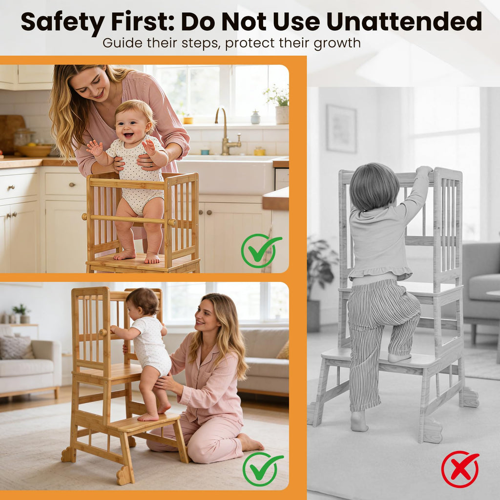 HBTower Toddler Standing Tower, Kids Kitchen Step Stool with Safety Rails