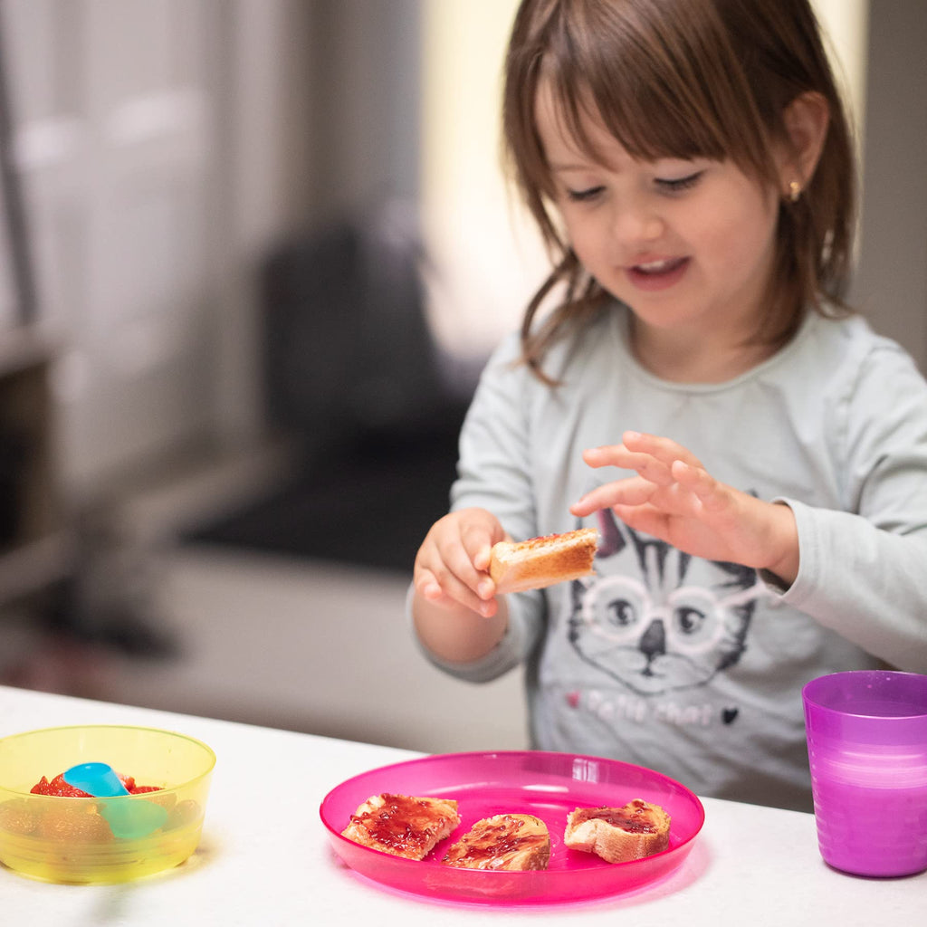 Kids Plastic Dinnerware Set of 6 Multi Color Cups/Tumblers - Reusable, BPA-Free, Dishwasher Safe and Microwaveable