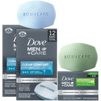 Buy now Dove Men+Care Clean Comfort Soaps (2 Boxes/12 Bars)+ Extra Fresh Soap (1 Bar) – Hydrating & Refreshing 3-in-1 Hand & Body, Face + Shave Soap Bundle at indiglob india