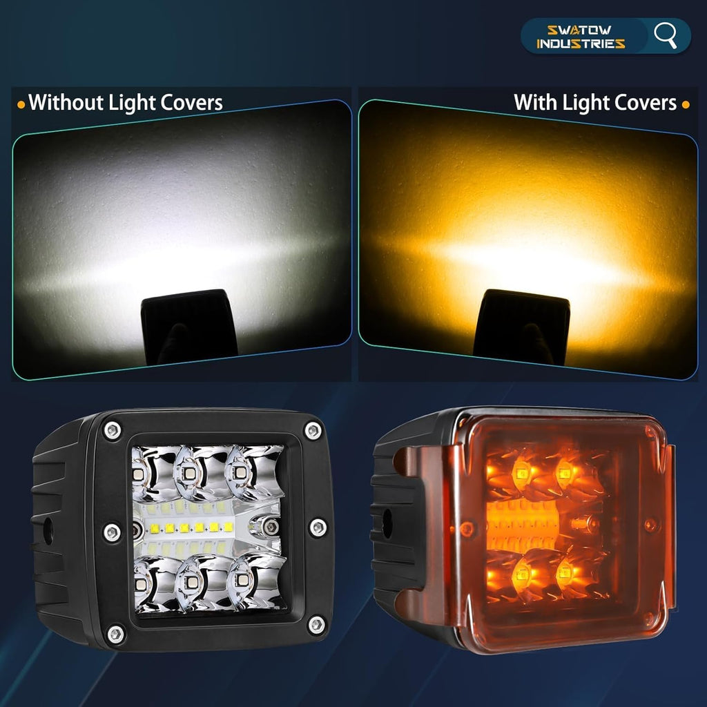 Buy now 2PCS Pod Light Covers Amber 3 Inch LED Light Bar Cover Amber LED Pods 3x3 Square Work Lights Cube Covers Ditch Pods PC Lens Cover at indiglob india