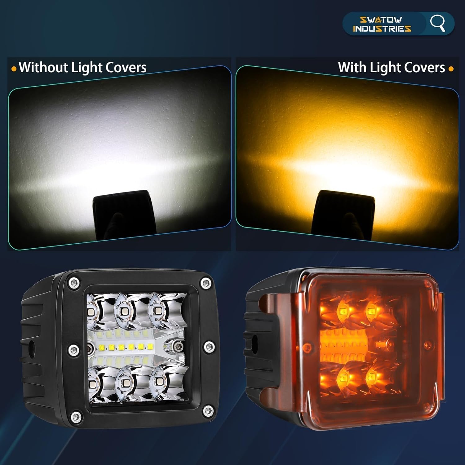 Buy now 2PCS Pod Light Covers Amber 3 Inch LED Light Bar Cover Amber LED Pods 3x3 Square Work Lights Cube Covers Ditch Pods PC Lens Cover at indiglob india