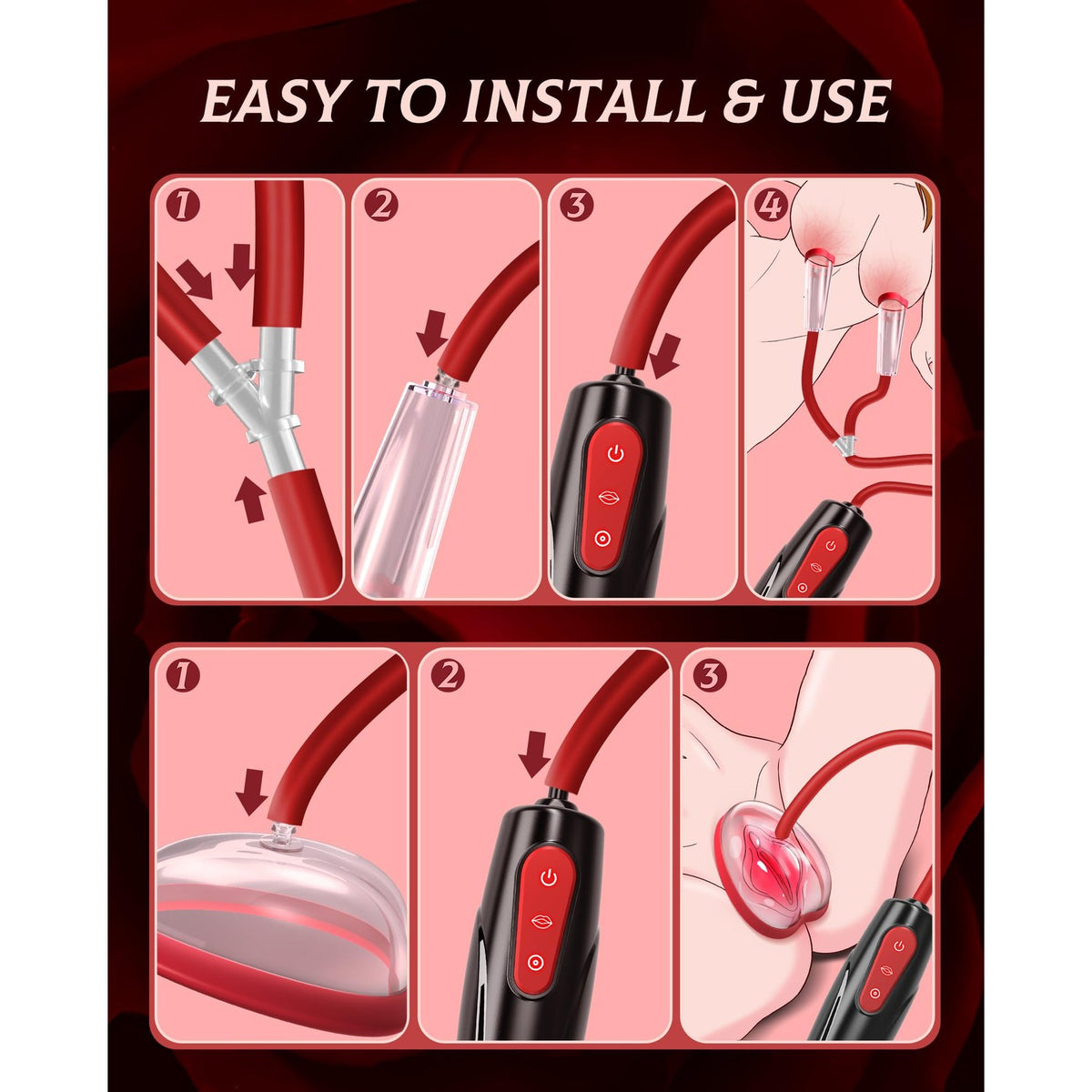 Pussy Pump Adult Sex Toys - Nipple Sucking BDSM Toys Kit Electric Vacuum Vagina Sex Pump with 3 Suction Levels and 7 Modes, Clit Sucker for Women Pleasure, Female Sex Toys for Couples Games