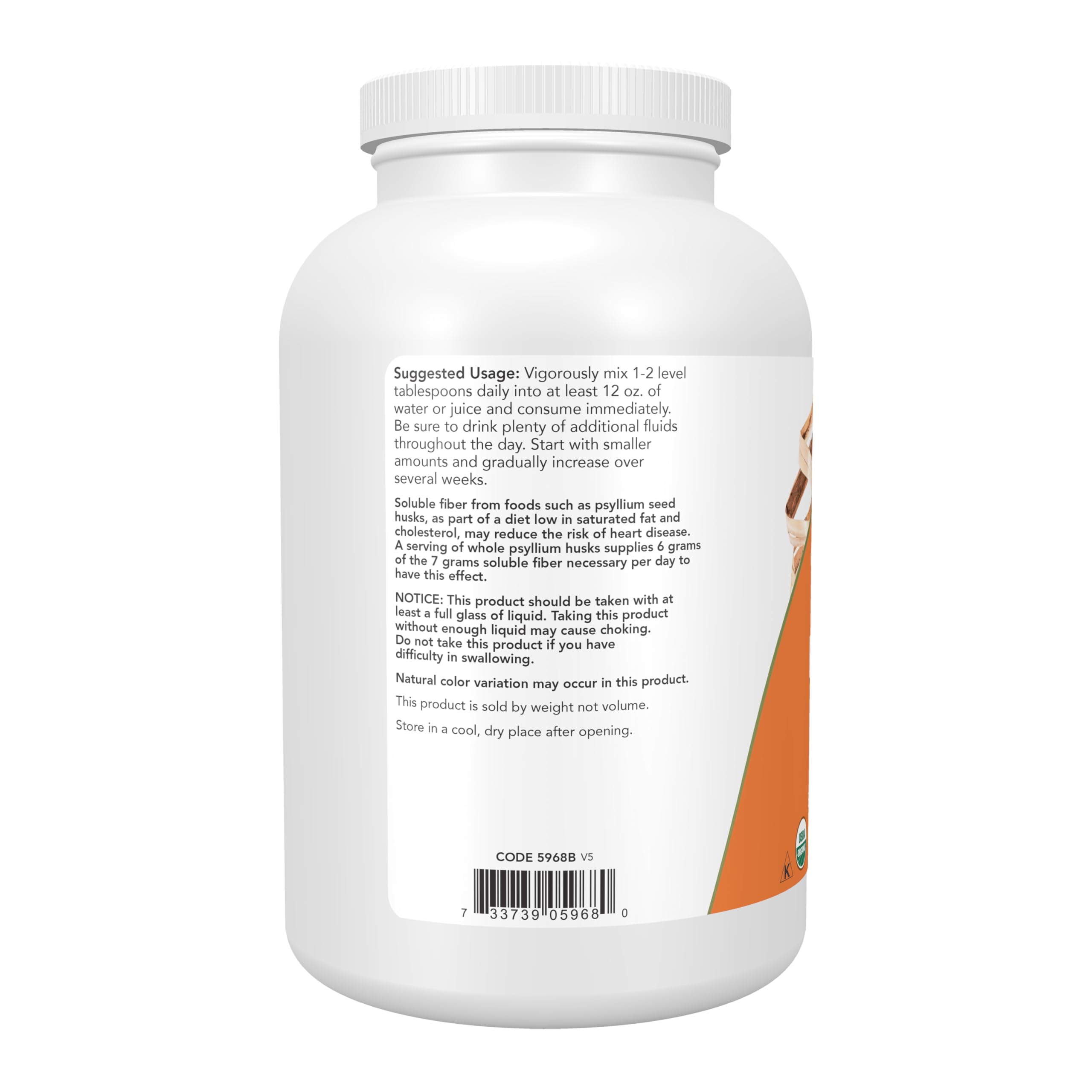 Buy now NOW Foods Supplements, Whole Psyllium Husks, Certified Organic, Non-GMO Project Verified, Soluble Fiber, 12-Ounce at indiglob india