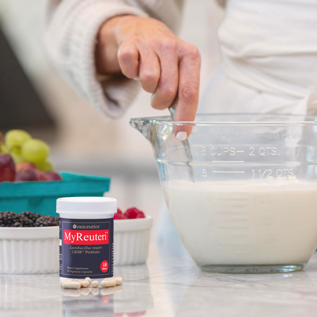 MyReuteri™ 10 Billion CFU Probiotic – Foundational-Strength L. reuteri LRDR™ + FOS Prebiotic – by Dr. William Davis – Makes Yogurt-Like Superfood – 30 Veg Capsules