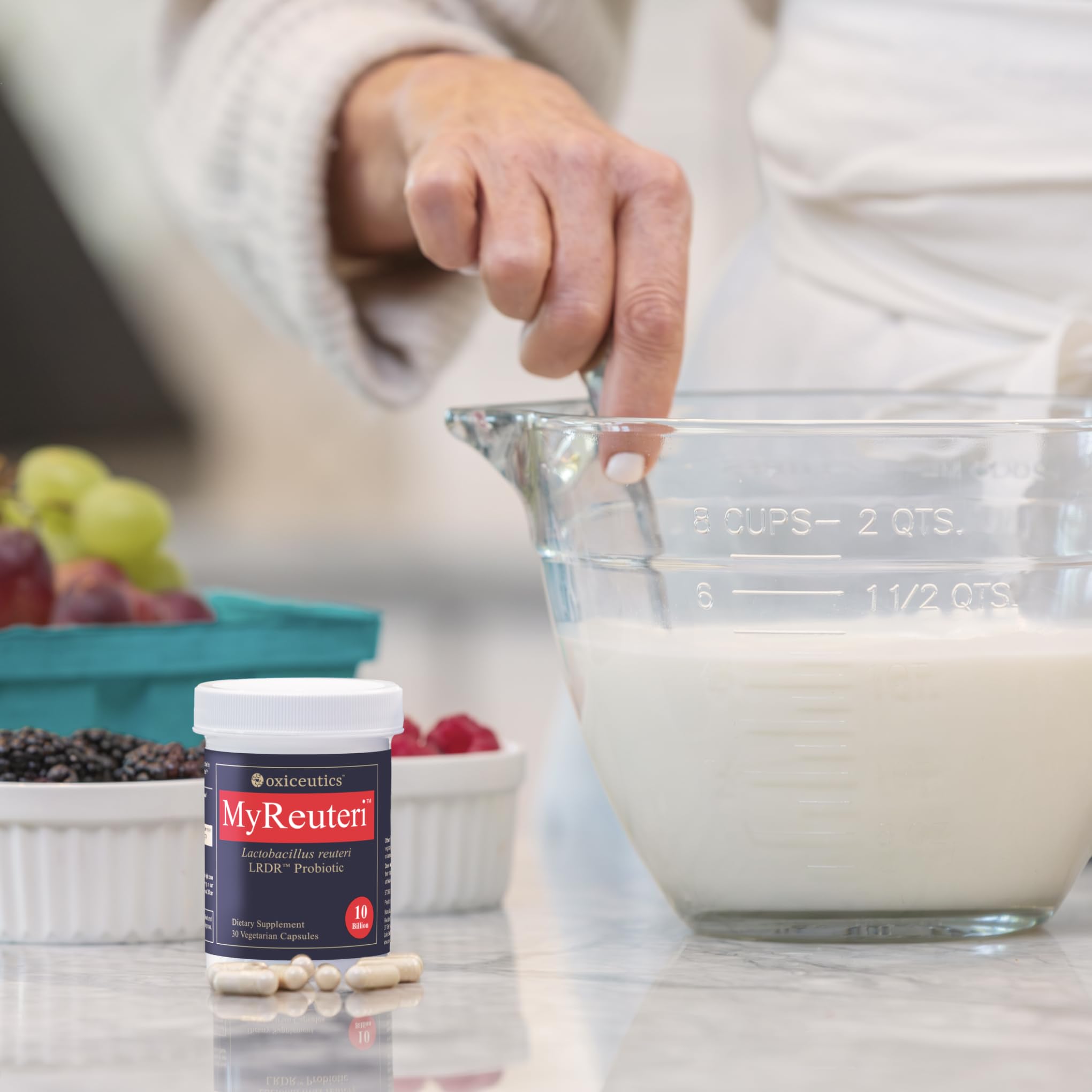MyReuteri™ 10 Billion CFU Probiotic – Foundational-Strength L. reuteri LRDR™ + FOS Prebiotic – by Dr. William Davis – Makes Yogurt-Like Superfood – 30 Veg Capsules
