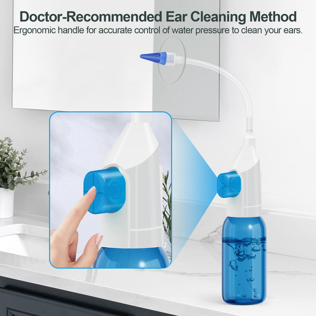 Ear Wax Removal Kit, Ear Cleaning Kits Manual Safe Ear Irrigation Flushing System, Effective Ear Cleaner Earwax Removal Kit, Ear Wax Removal Tool with Ear Basin and 10 Ear Tips