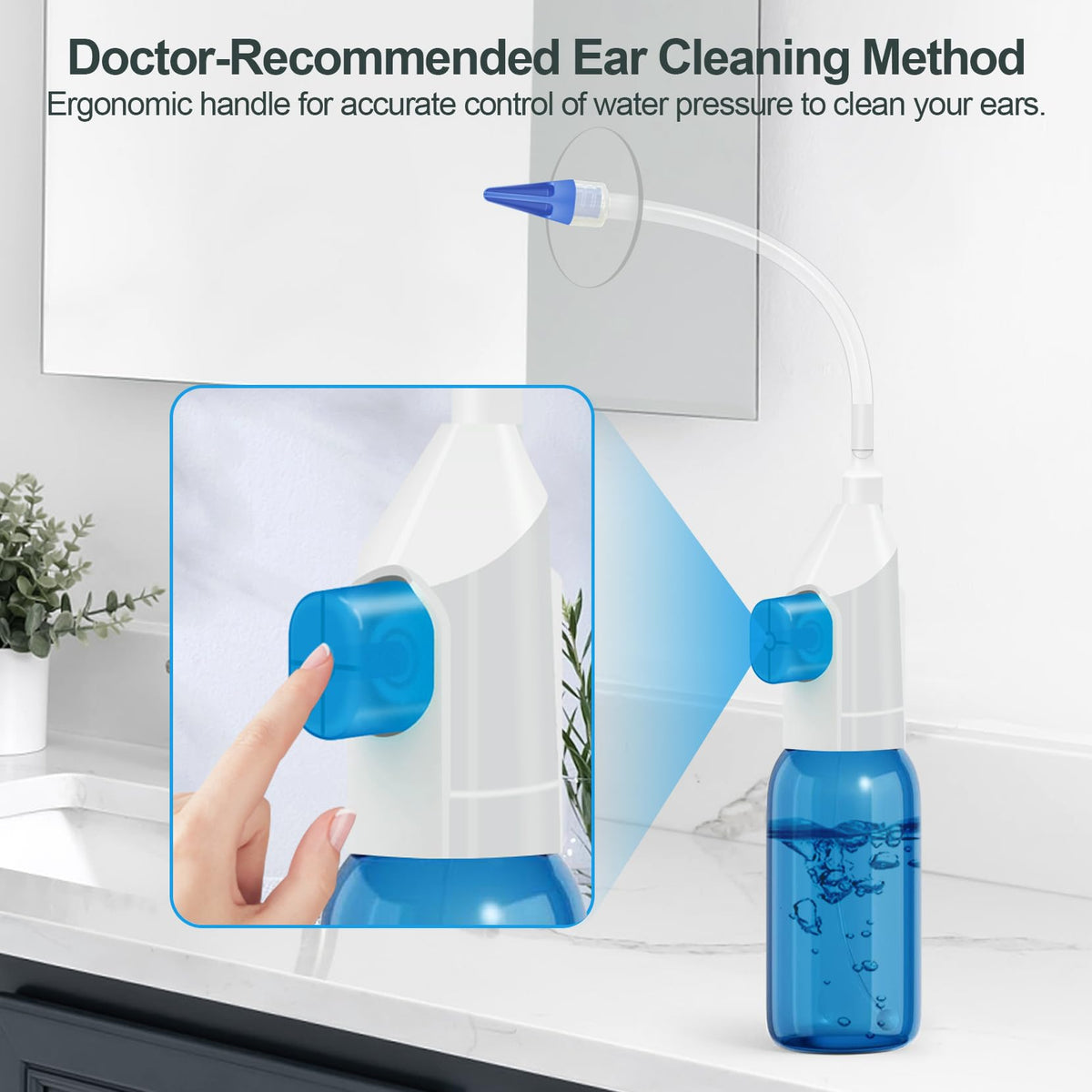 Ear Wax Removal Kit, Ear Cleaning Kits Manual Safe Ear Irrigation Flushing System, Effective Ear Cleaner Earwax Removal Kit, Ear Wax Removal Tool with Ear Basin and 10 Ear Tips