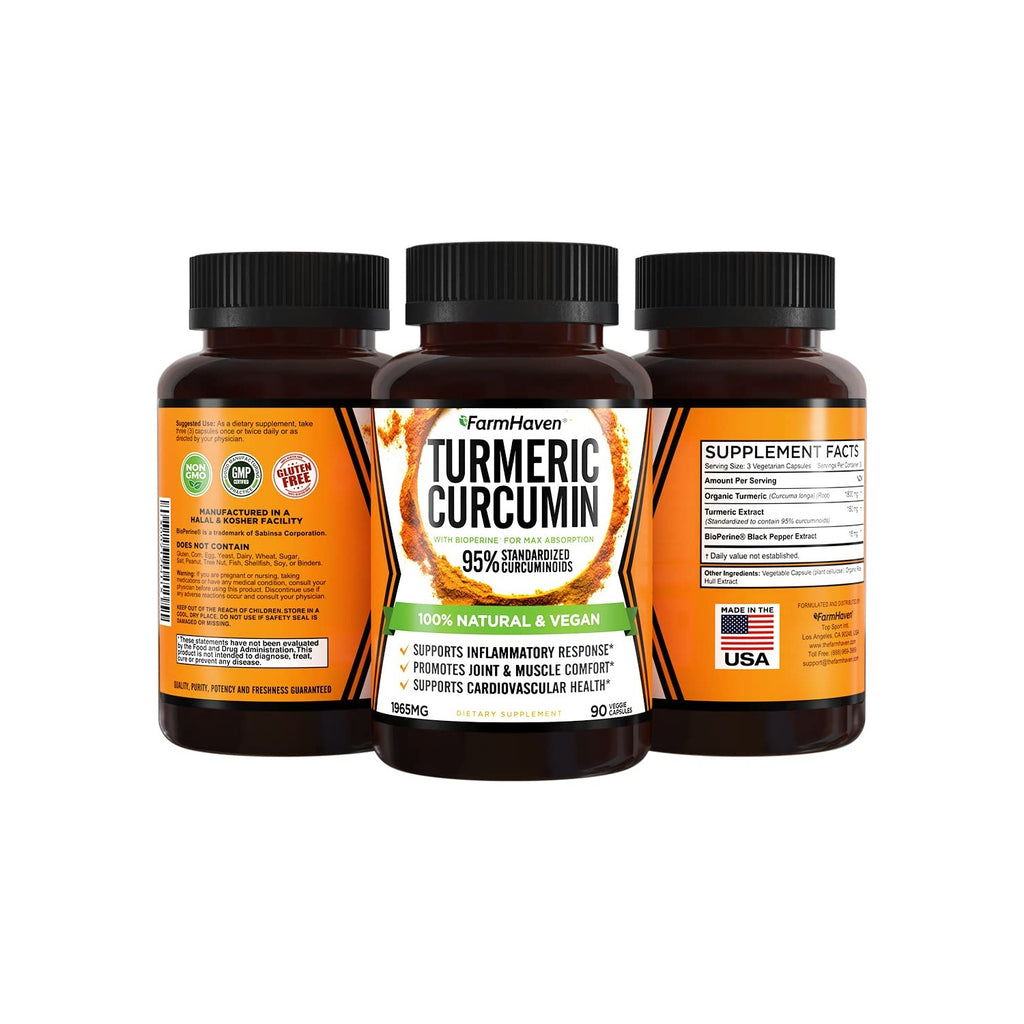 FarmHaven Turmeric Curcumin with BioPerine Black Pepper & 95% Curcuminoids