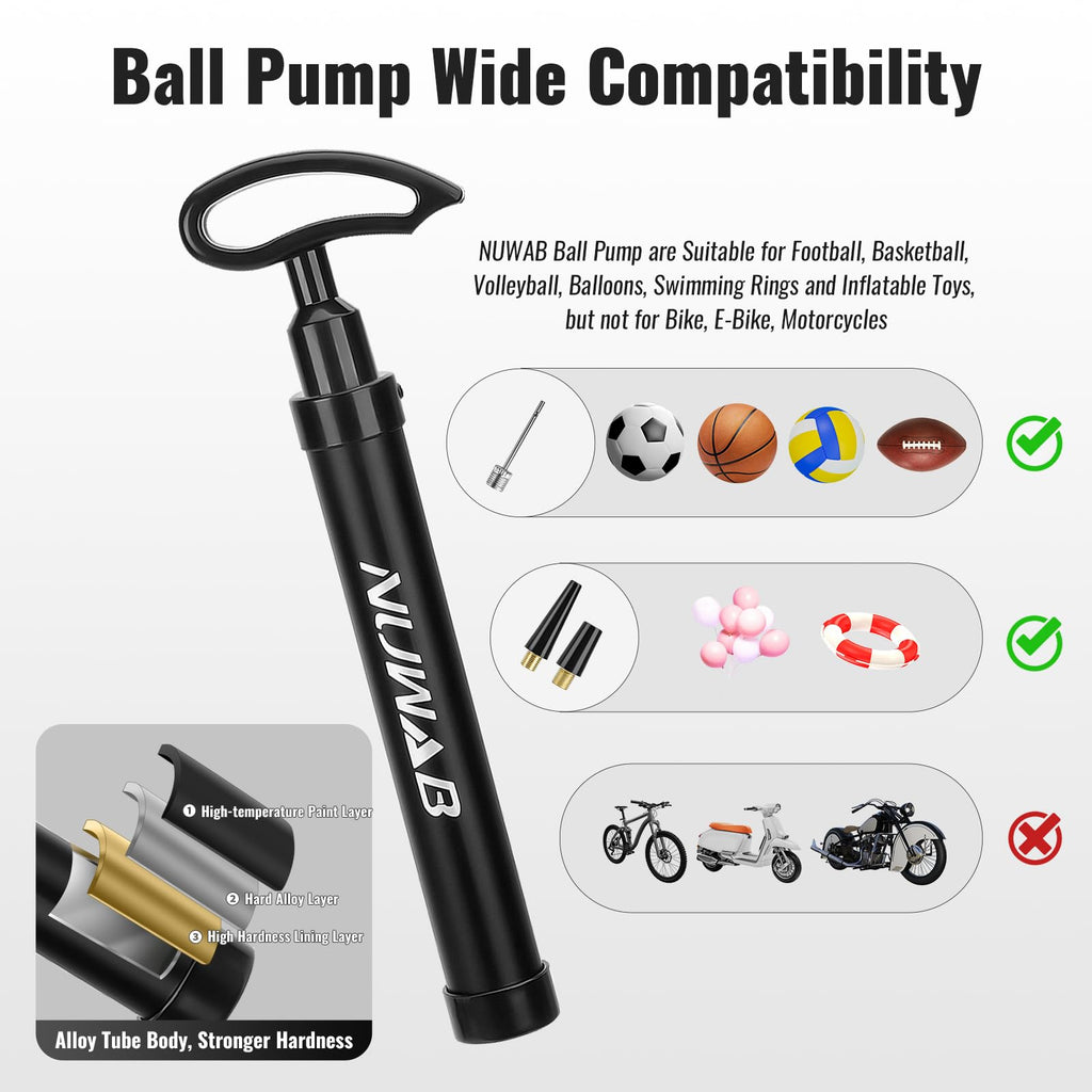 NUWAB 10.6 Inch Ball Pump, Lightweight Portable Hand Air Pump