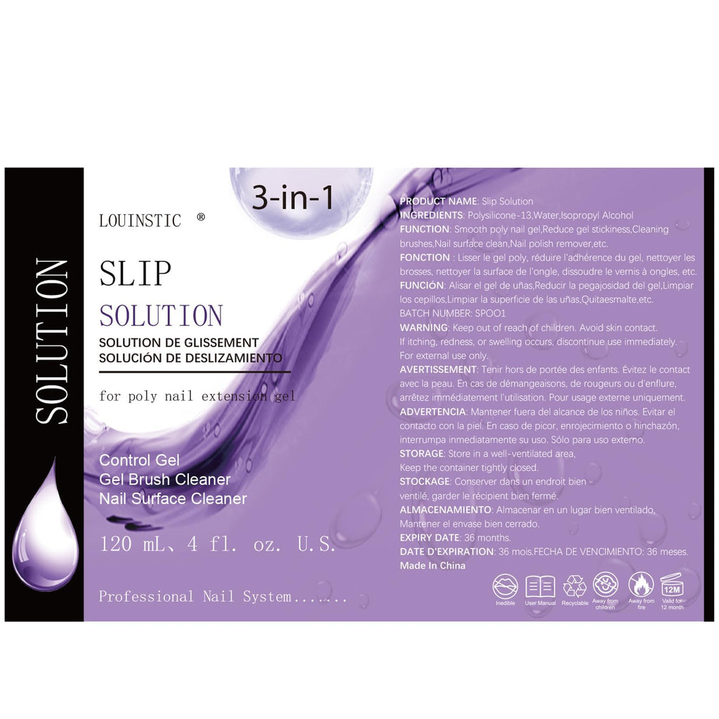 LOUINSTIC Polygel Slip Solution: Slip Solution for Polygel Nails
