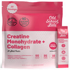 Old School Labs Creatine for Women with Collagen and BCAA, Unflavored | Post-Workout Supplement with 5g Creatine Monohydrate Powder, 2g Collagen & BCAA for Strength & Recovery