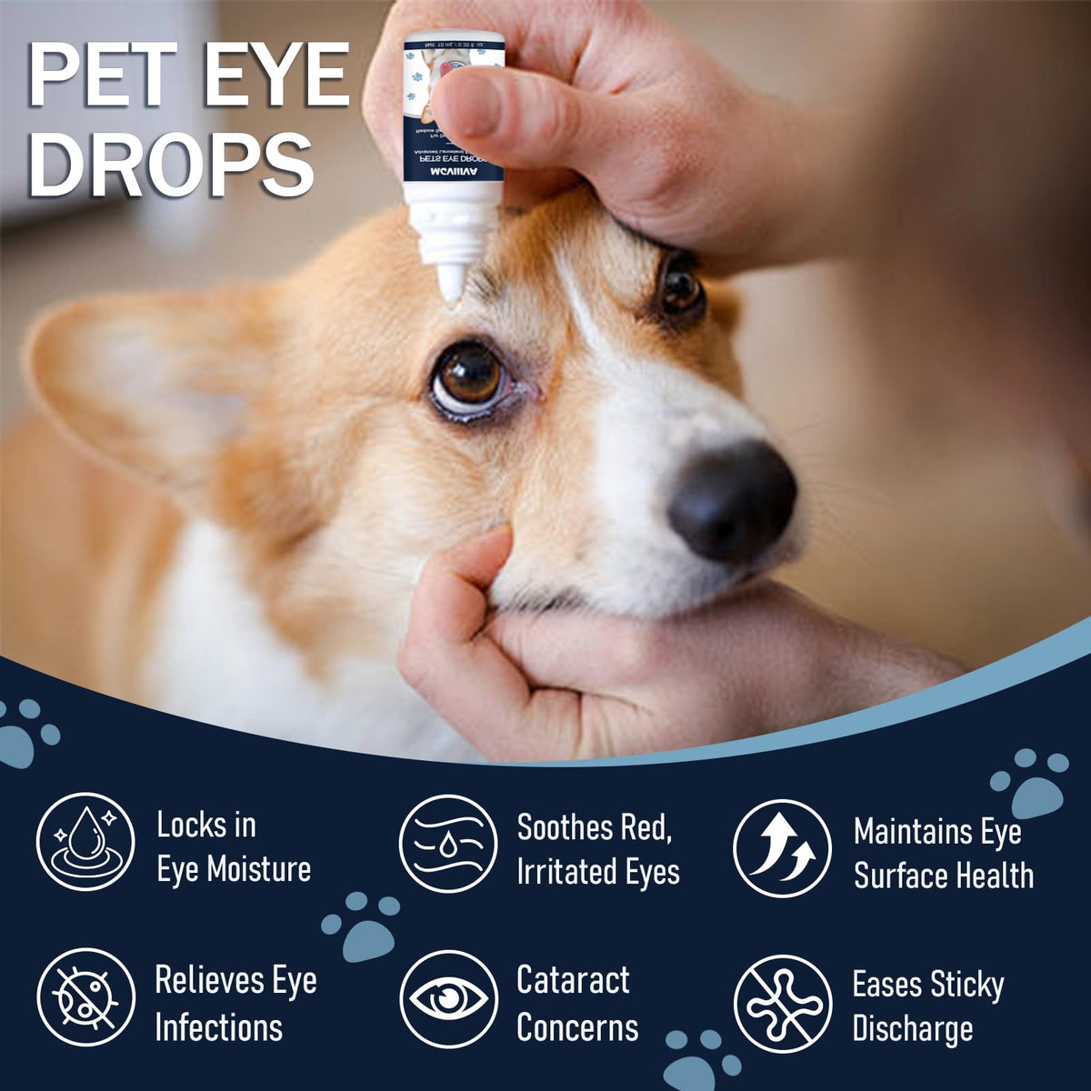 Dog & Cat Cataract Eye Drops & Infection Treatment – Vet-Recommended Formula for Cloudy, Itchy, Watery, Goopy Eyes and Pink Eye Treatment, Natural All-in-One Relief for Pet Eye Issues (2 X 10 ml)