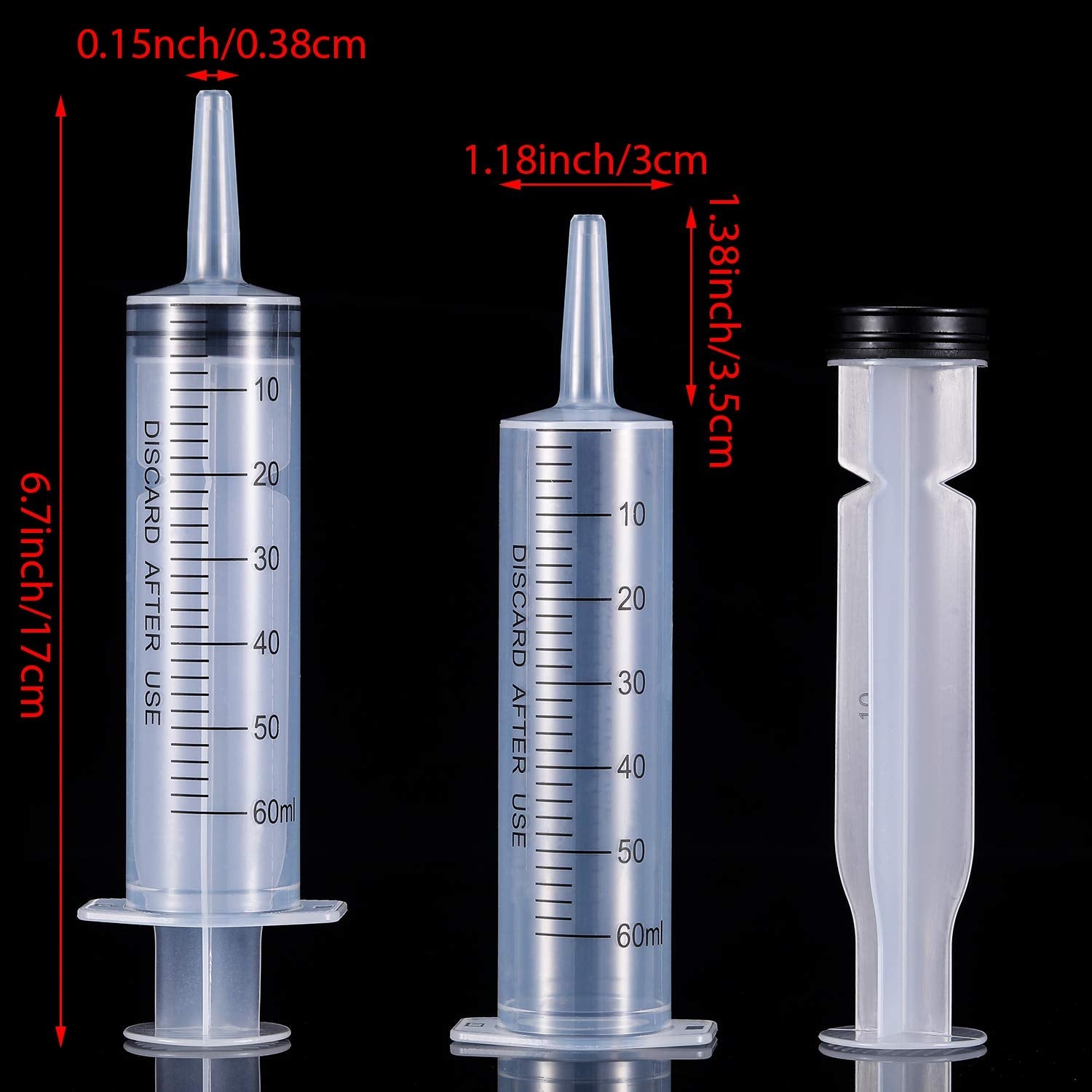 Buy now Frienda Large Plastic Syringe 4 Pack Measuring Syringe Tools Dispensing Multiple Uses(60 ml) at indiglob india