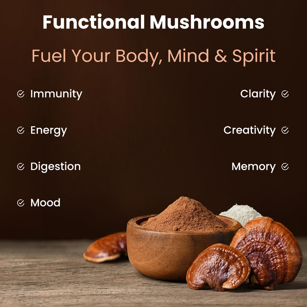 NutraChamps Organic Mushroom Powder - 10-in-1 Complex - Mushroom Supplement Powder Blend for Memory, Focus & Immune Support - 8oz (8.0 OZ, Mushroom Blend)